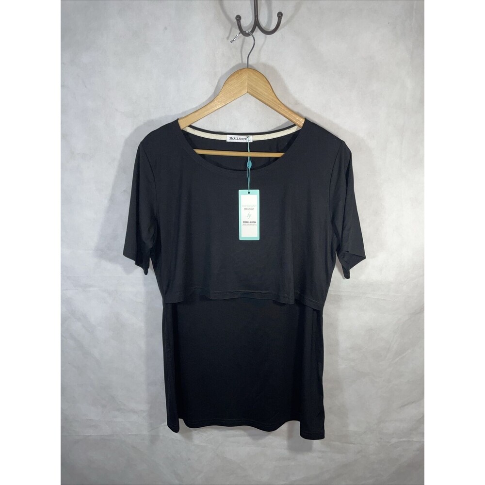 Smallshow Maternity Nursing Shirt Black Size L